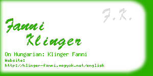 fanni klinger business card